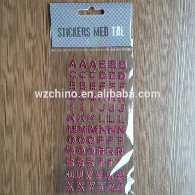 promotional cute&beautiful cute acrylic / rhinestone alphabet stickers